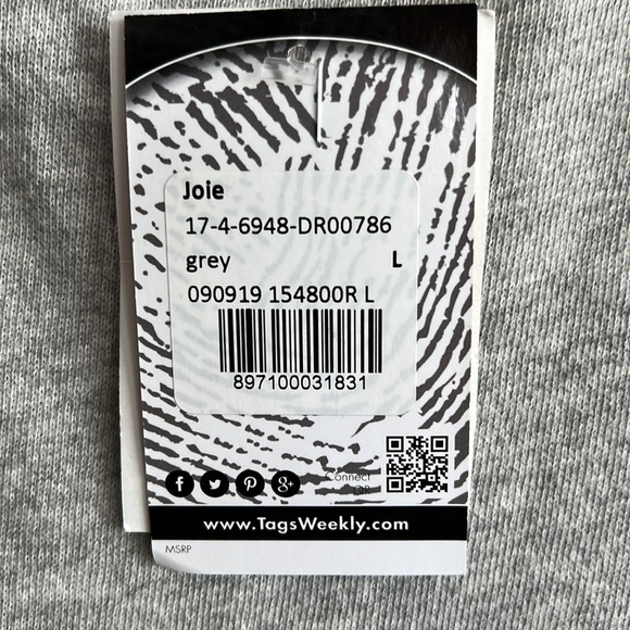 NWT Joie Runna Sweatshirt Dress with Flared Skirt, Large, Grey, Long sleeve .. - Picture 9 of 12